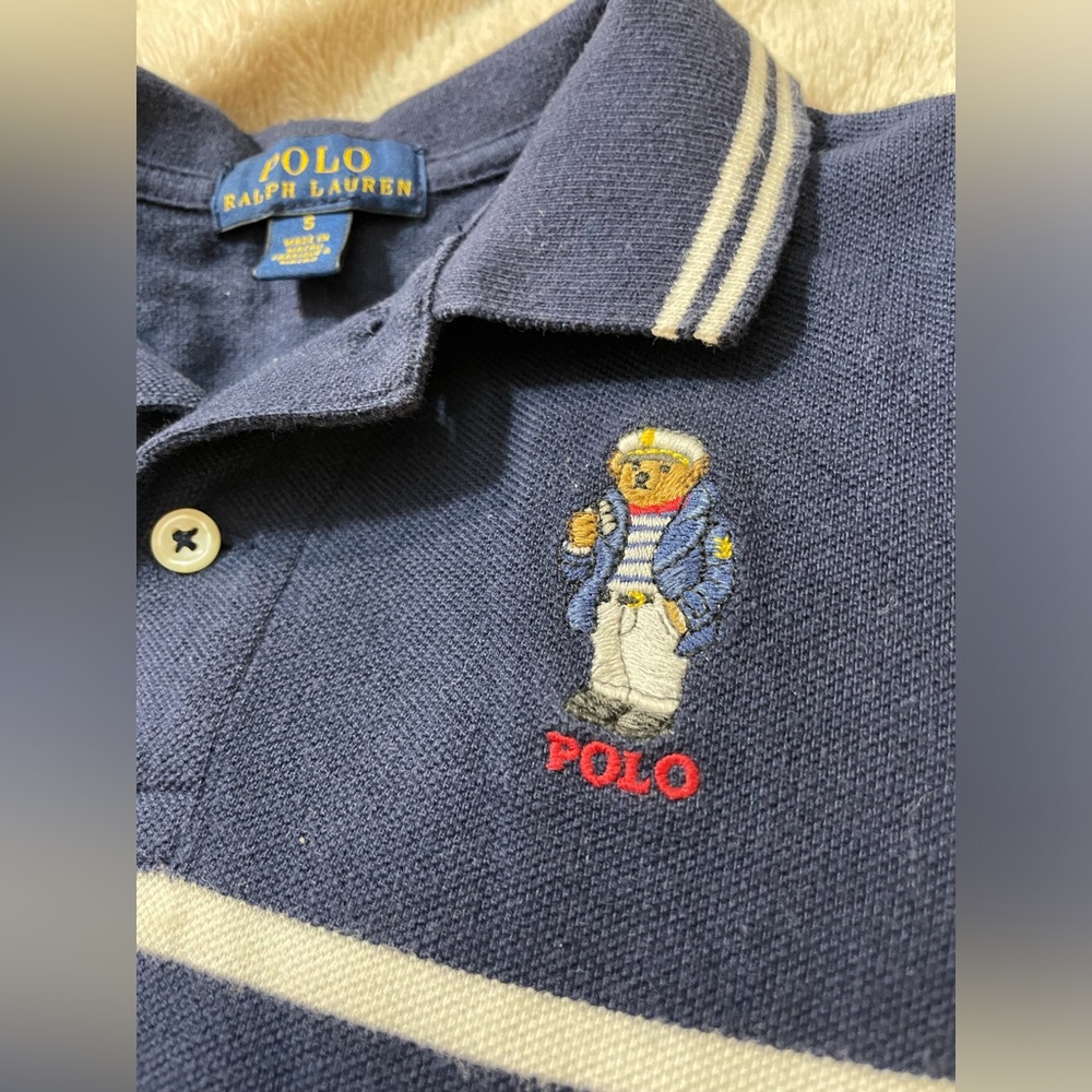 EUC Polo Ralph Lauren Teddy Bear Striped Polo Shirt - Picture 2 of 4